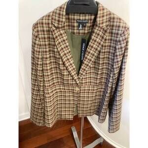 NEW PIECE OF CLOTH women's patterned long sleeves blazer in moss